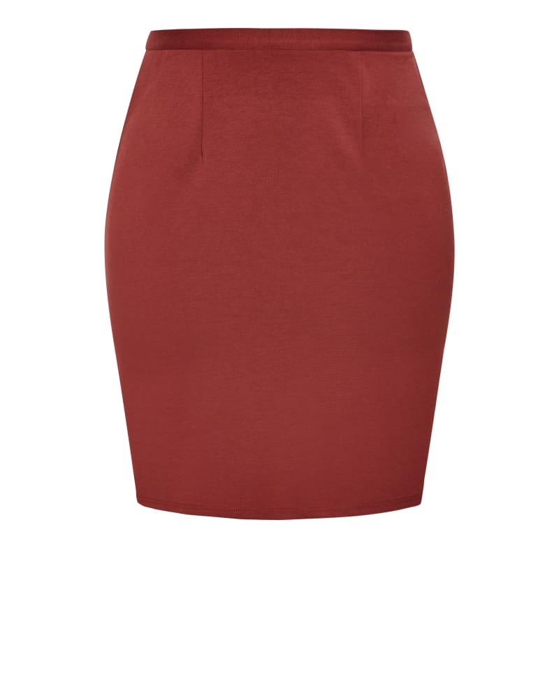 Front of a size XL Midi Pencil Skirt in Truffle by City Chic. | dia_product_style_image_id:322774